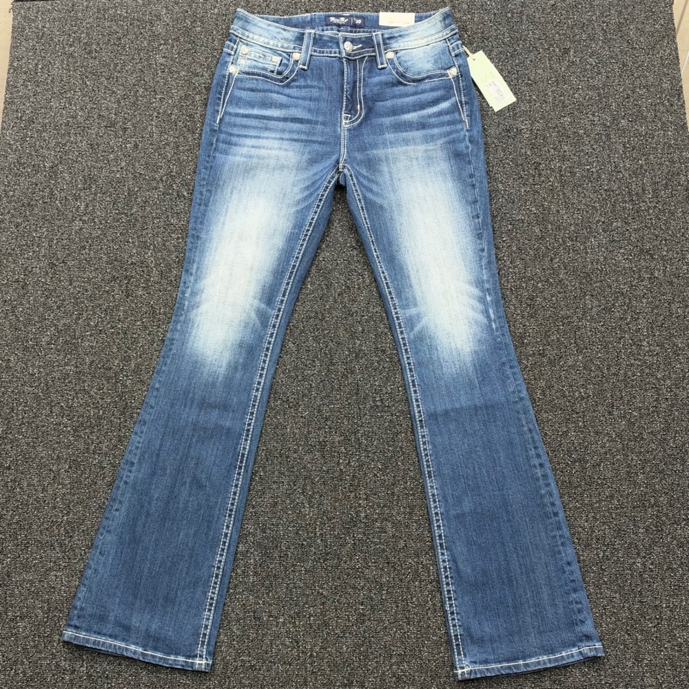Miss Me M3829B Women's 30x34 Bootcut Jeans NWT Embellished Feather Cow Skull